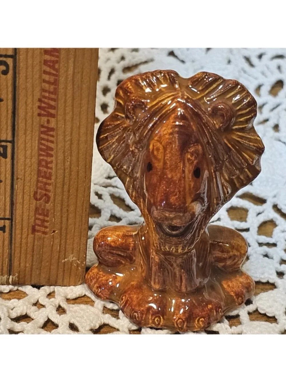 2 Ceramic MCM Lion Glazed Art Anthropomorphic Figurine Statement  Unique